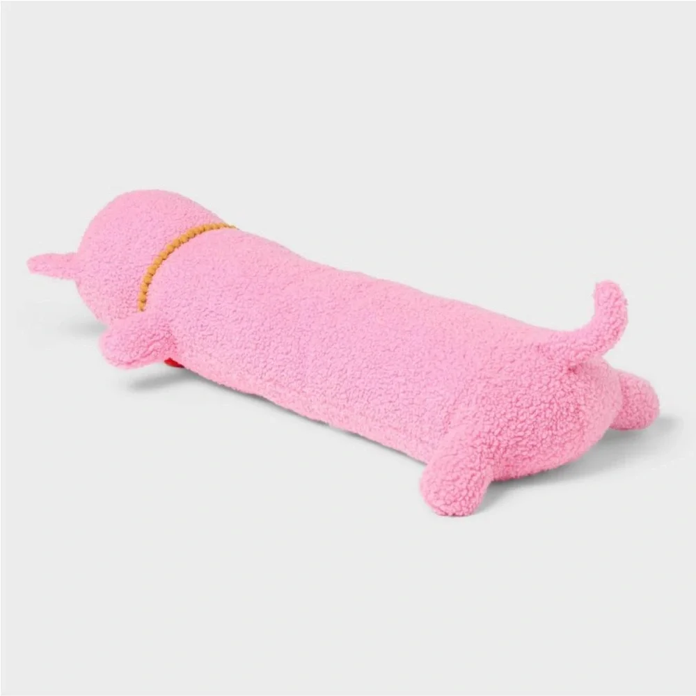 🩷Cat Kids' Long Weighted Plush Throw Pillow Pink - Pillowfort